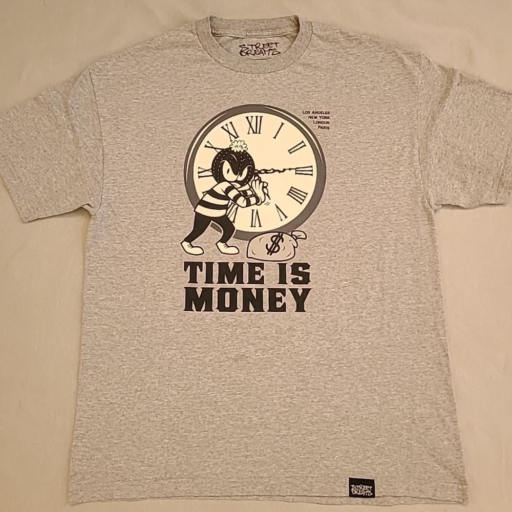 STREET DREAMS Retro T-shirt Urban Streetwear Mens XL Gray